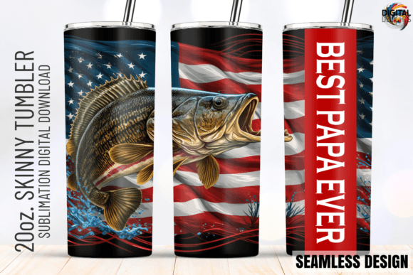Download Best Papa Ever, Bass Fishing Tumbler PNG - Fishing tumbler png Collection