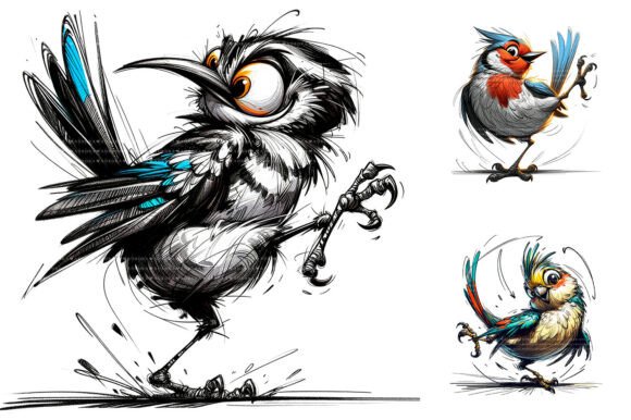 Download Whimsical Funny Bird Clipart PNG - Premium Bundle